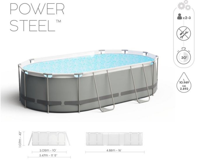 Power Steel™ Frame Pool Komplett-Set mit Filterpumpe - zum Schließen ins Bild klicken